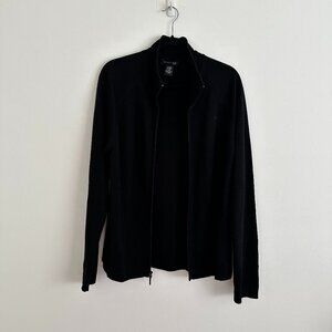 Black Kenneth Cole New York, Knit Zip Up Jacket, L